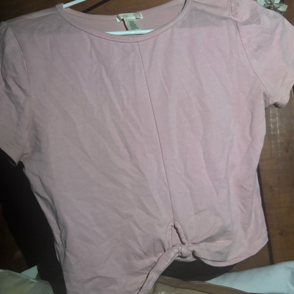 Bozzolo light pink tied in front crop top size Large - Picture 3 of 5